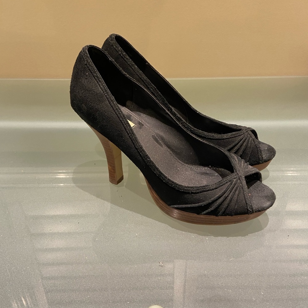 Steve Madden Black Peep-Toe Heels